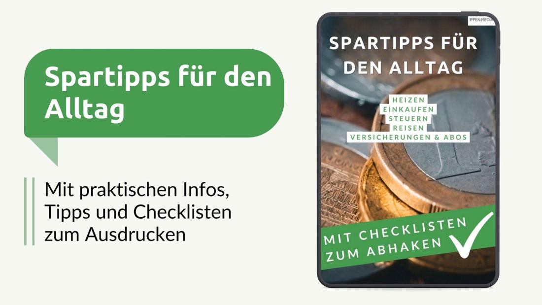 Die erste Seite des PDFs „Einfache Spartipps für den Alltag