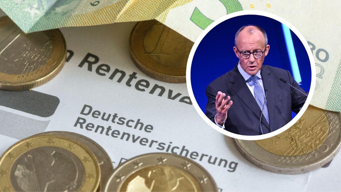 Euro coins on Deutsche Rentenversicherung letter