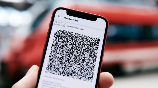 Germany ticket on smartphone screen