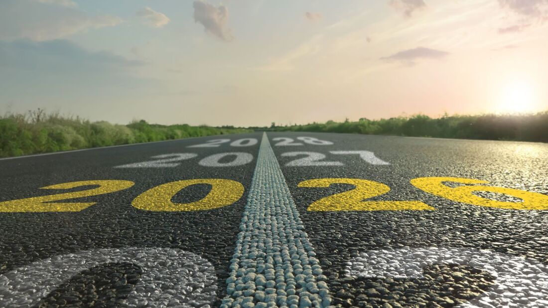 Street with painted years 2025 and 2026 symbolizing upcoming legal changes