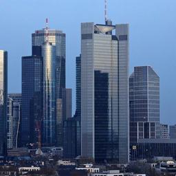 Bankgebäude in der City von Frankfurt am Main.