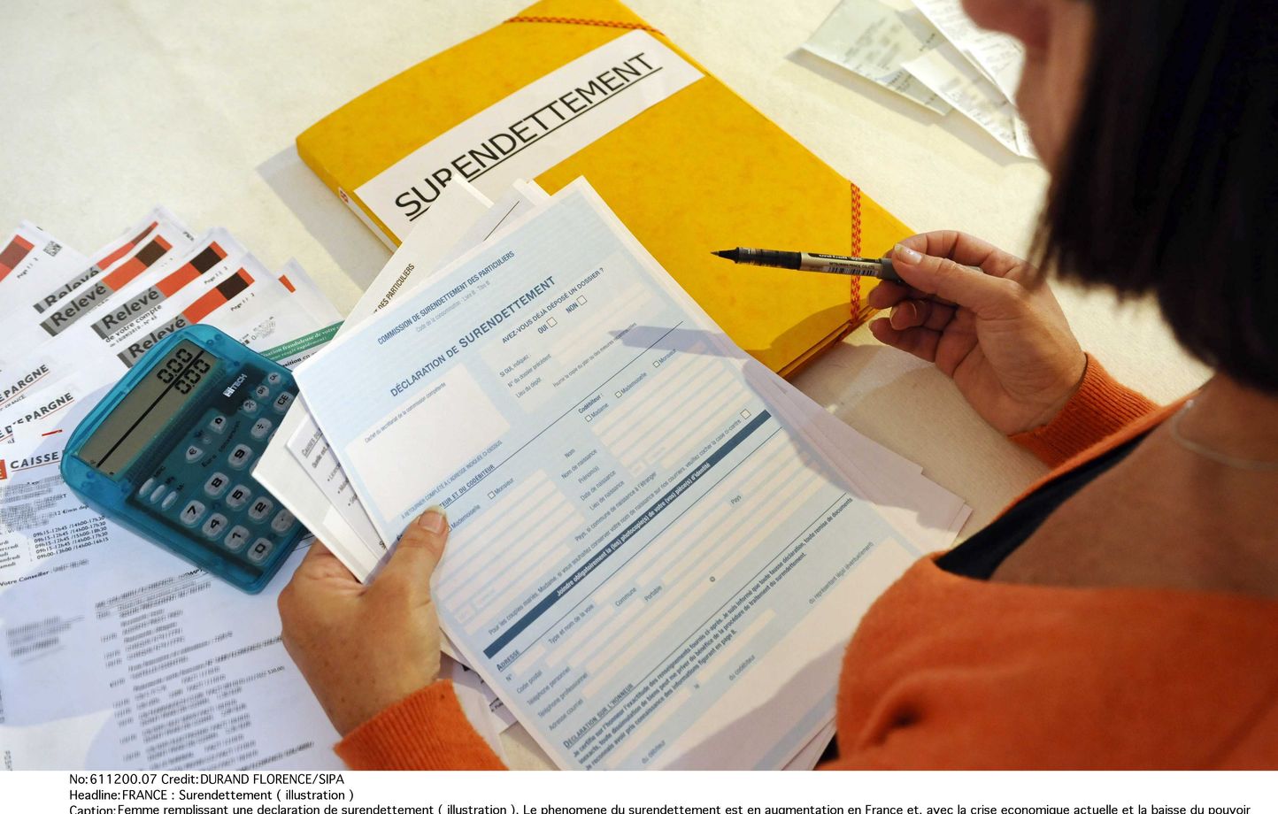 Over-indebtedness files in France