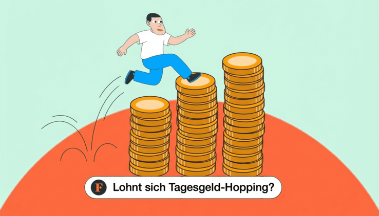 Man calculating interest ladder