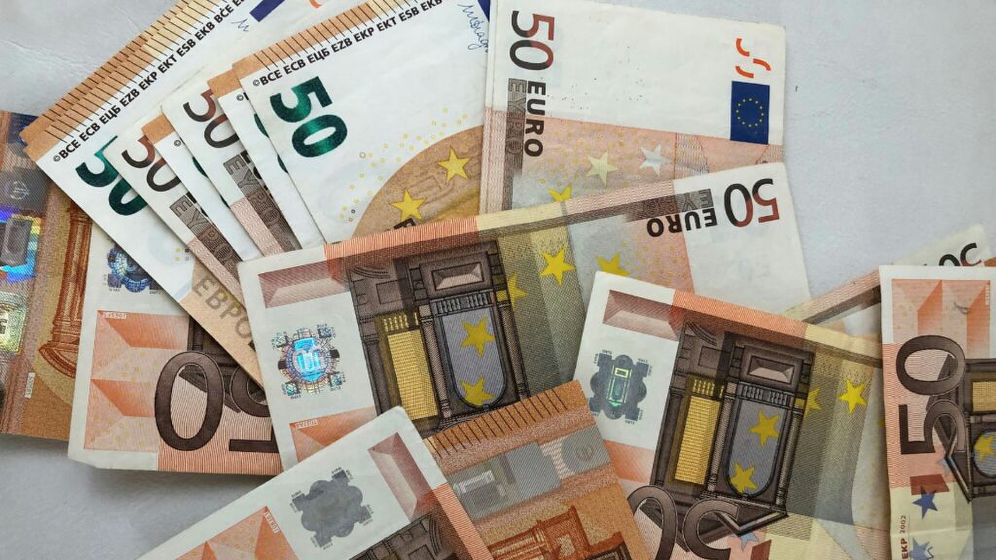 Collection of euro bills