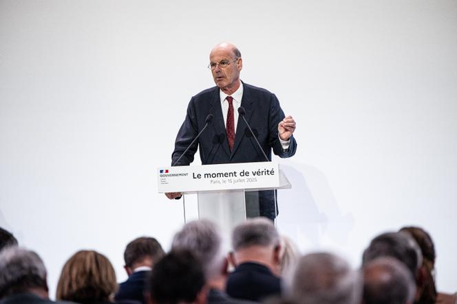 Éric Lombard, former finance minister, in Paris on July 15, 202.