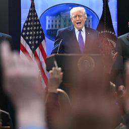 Trump at press conference after tariff ruling