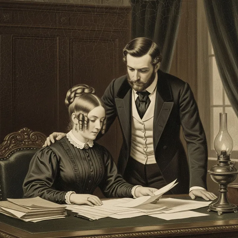 Couple discussing finances over documents, symbolizing cohabitation financial complexities