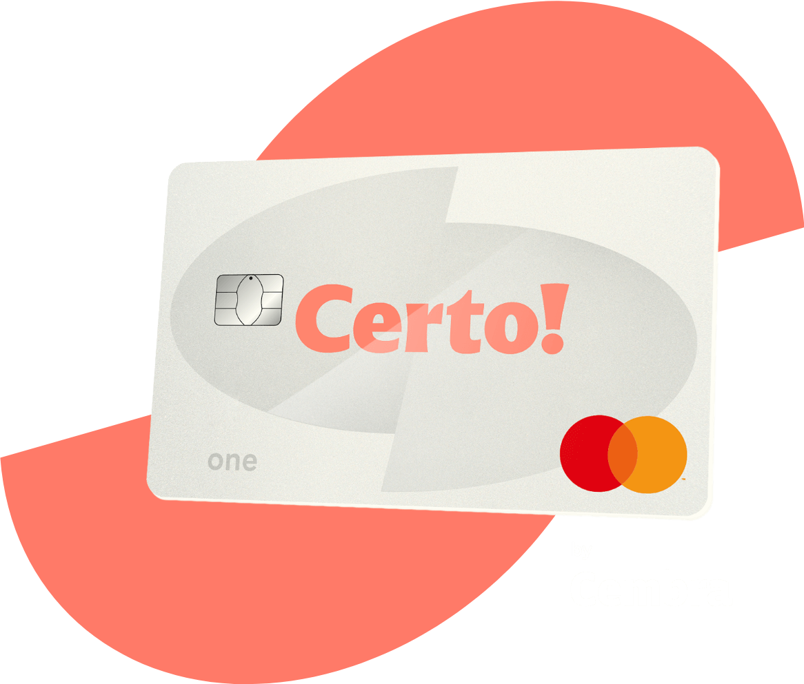 Certo One Mastercard design showing cashback benefits and shopping partner logos