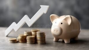 Coins and piggy bank symbolizing the Italian 'libretto' cash hoarding mentality