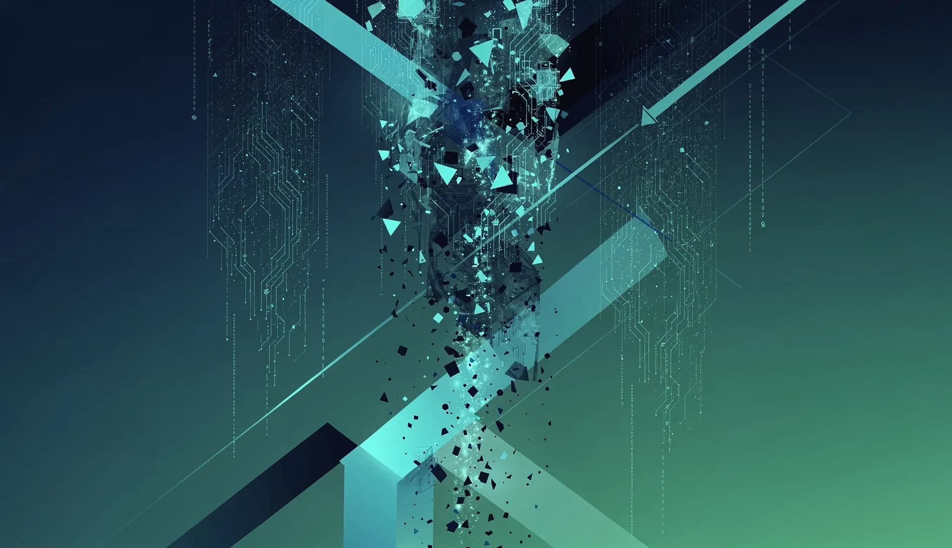 Abstract visualization of financial market turbulence with descending data streams